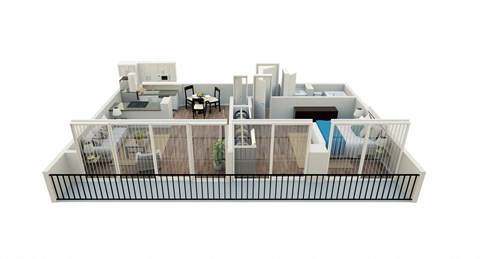 Floor plan for 1 bed, 1 bath, 750 sqft